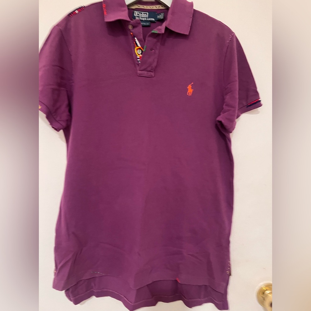 Ralph Lauren Purple Polo with Orange Pony Logo